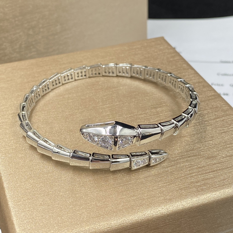 Rose Gold Bracelet Snake Bangle Jewelry Brand Letter Sterling Silver Multi-loop Round Hard Bracelet Classic Chain Women Bracelets-image-961508220