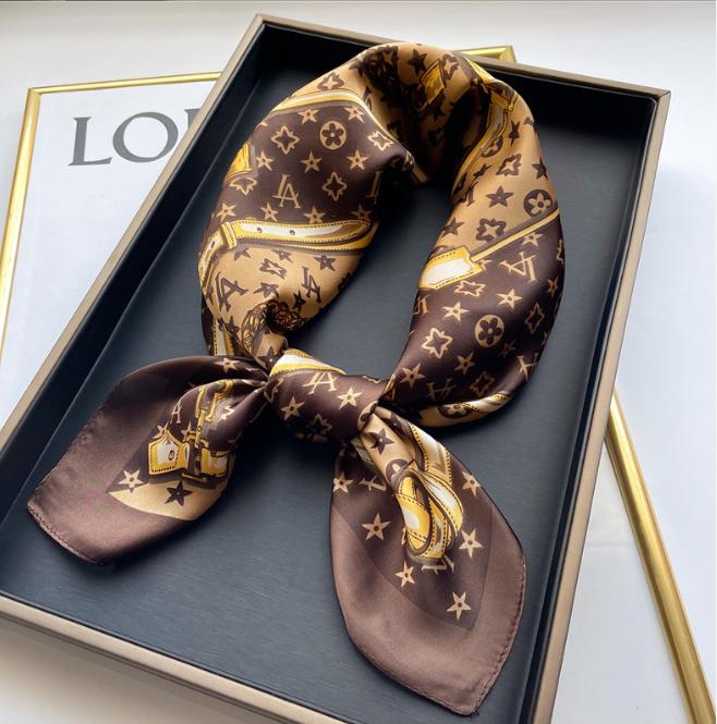 20style Luxury Spring Summer Silk Fashion Designer Women's Birthday Party Gift Scarves High Sense Fabric Headband Printed Letter Scarf
