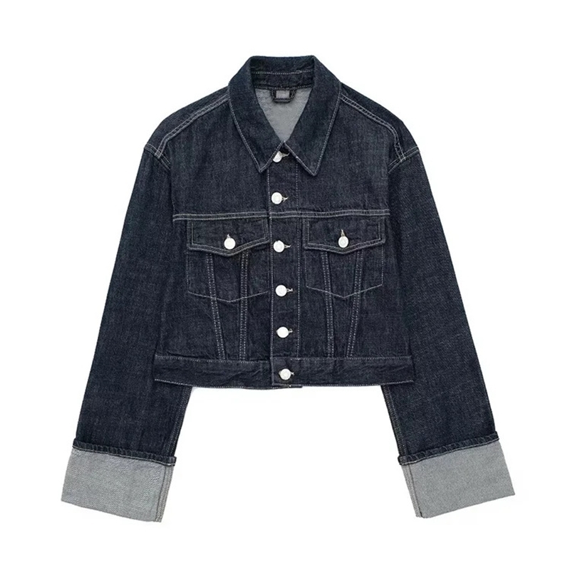 Willshela Women Fashion With Pockets Denim Blue Single Breasted Jackets Vintage Lapel Neck Long Sleeves Female Chic Lady Outfits y241024