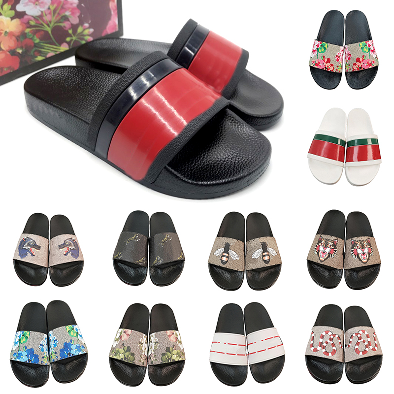 luxury mens slides women slippers sandals flat sole rubber bottomed sliders designer for man womens black red bloom pantoufle chaussures platform sh