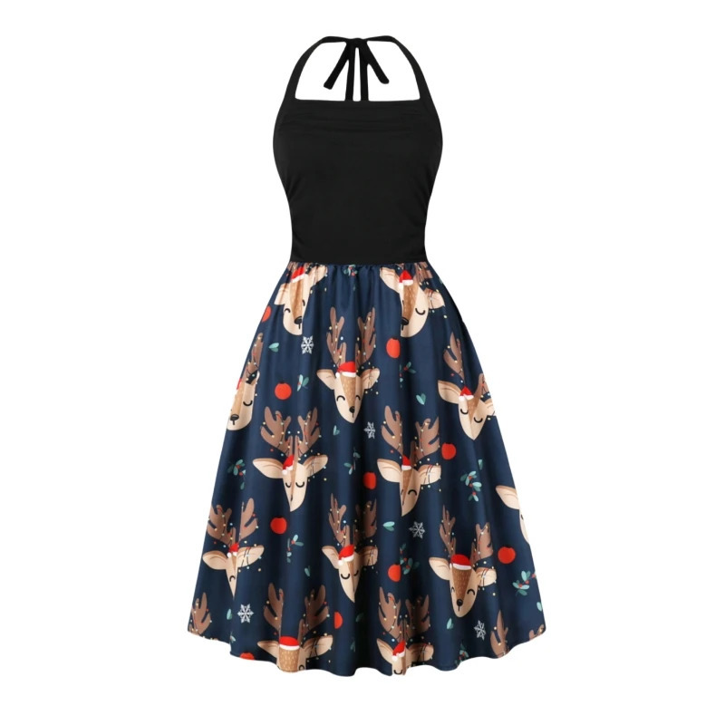 Fête de Noël Halterneck Robe sexy 241108