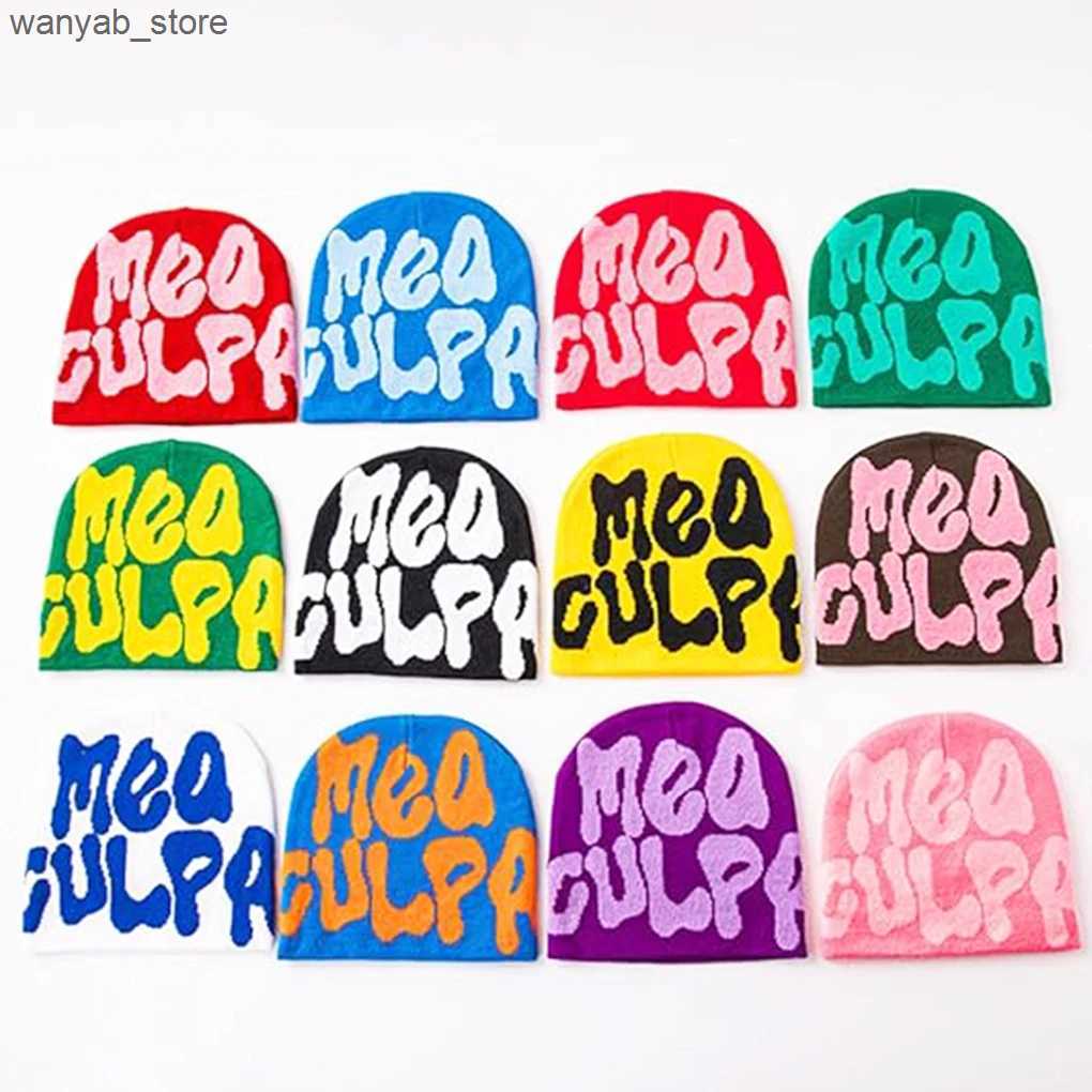 Beanie/Skull Caps Unisex Y2k Beanie Hat MEA Graphic Winter Hat Warm Knitted CapHip Hop Caps for Men Cute Hat Y2k Original Man Cap L240910 L0910