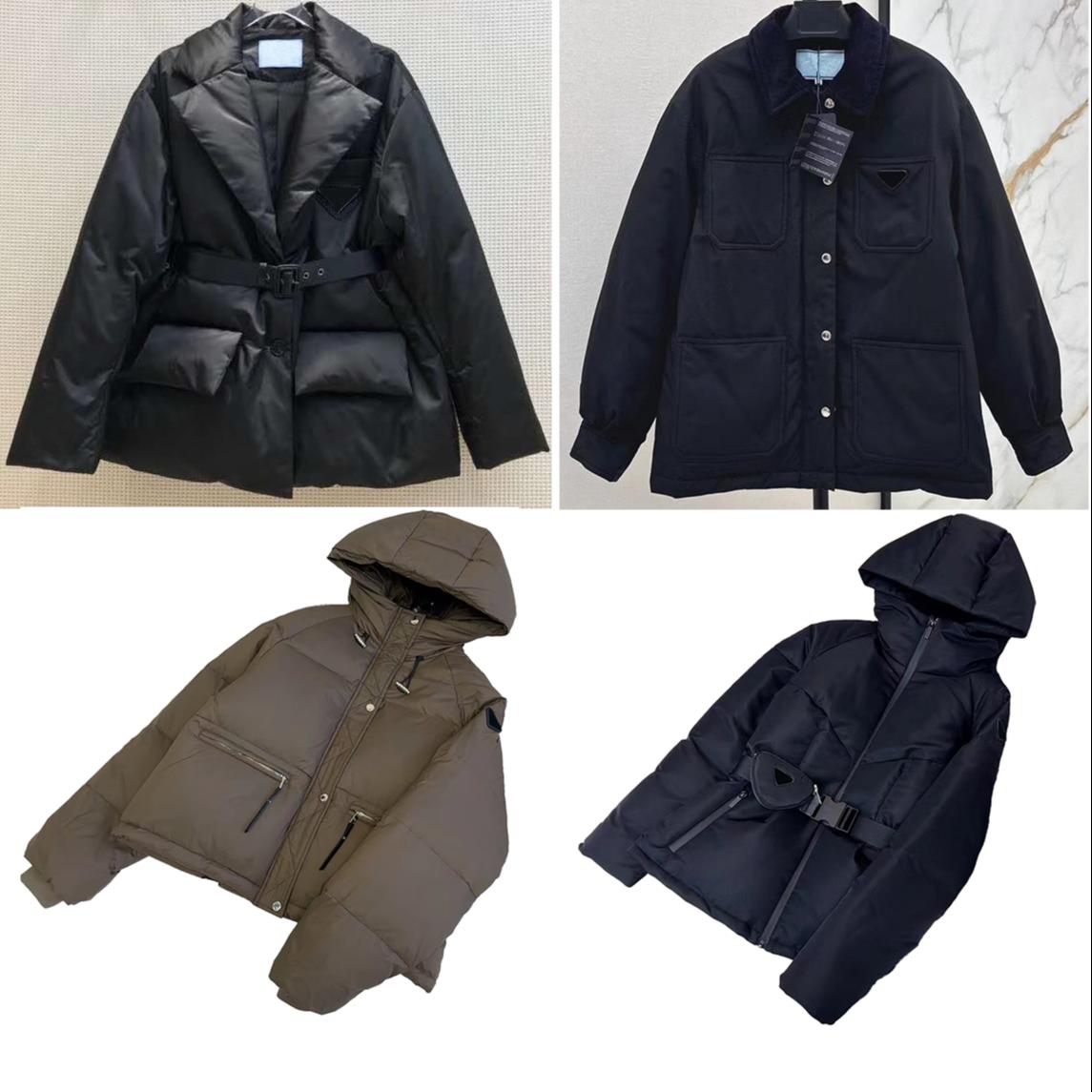 Veste de créatrice de femmes d'hiver Veste à capuche chaude légère Parkas Fashion Inverse Triangle Logo extérieur veste décontractée