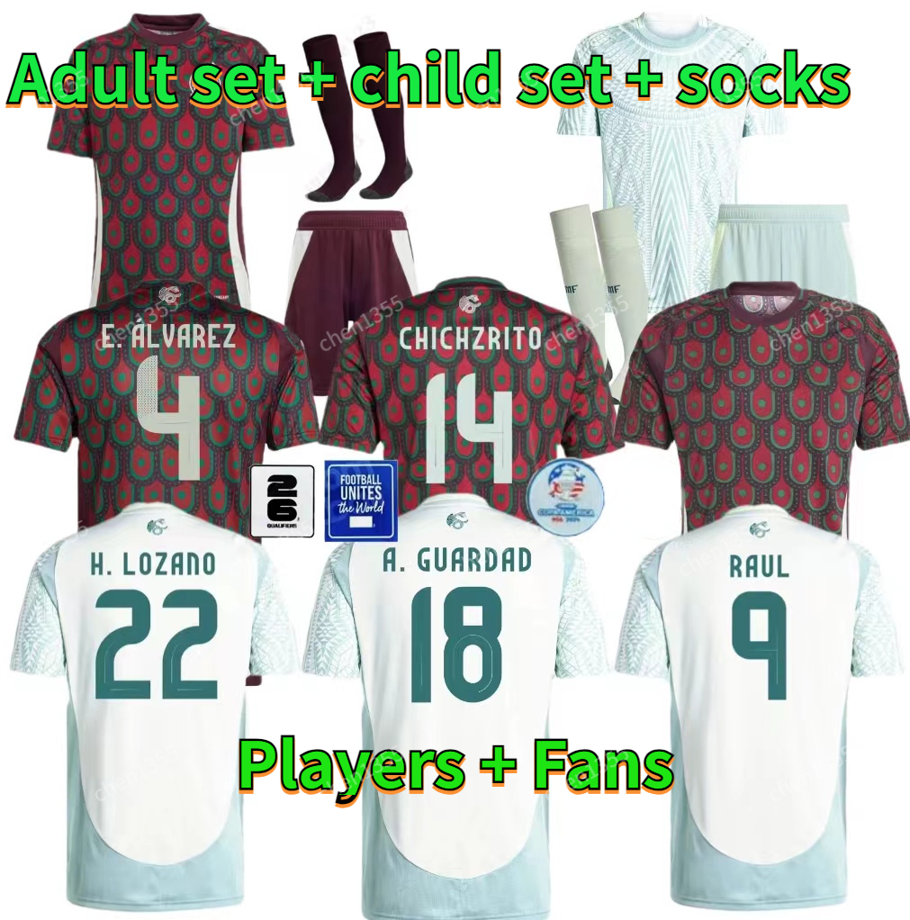 2024 2025 MeXiCO Soccer Jerseys CHICHARITO 24/25 National Team Football Shirt Men Kids Kit Home Away Camisetas Copa America Maillot Mexique GIMENEZ LOZANO 