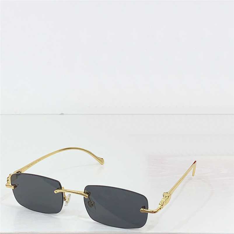 New fashion design square sunglasses 00061 metal frame rimless lens simple and generous style versatile outdoor uv400 protection glasses