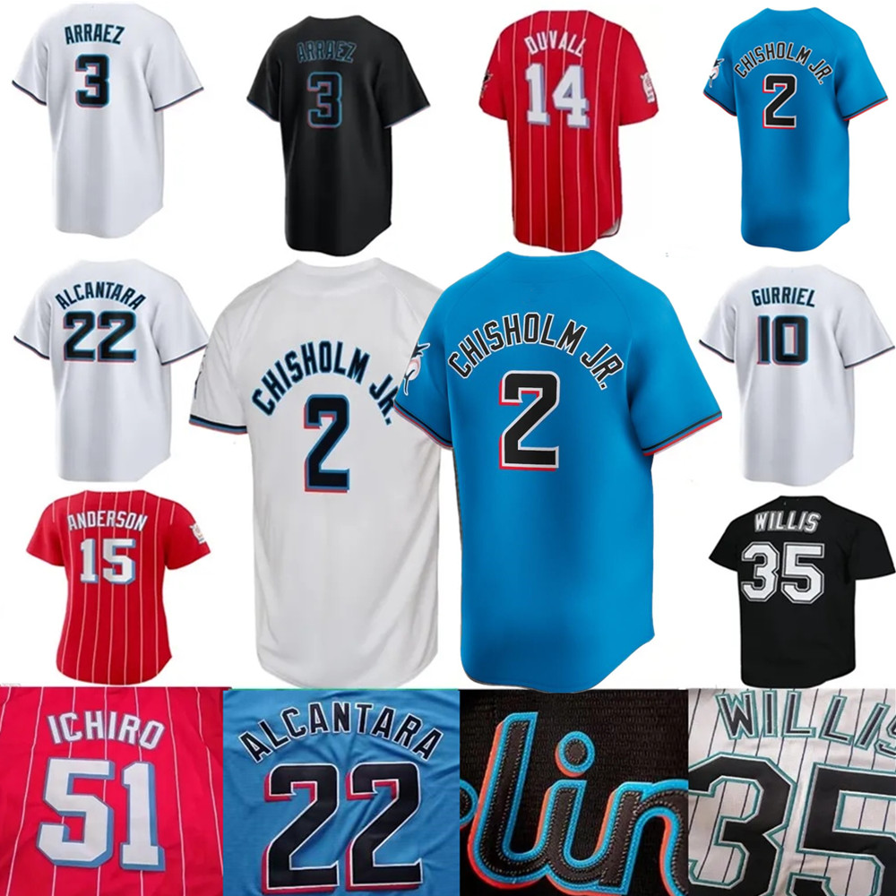 Custom S-4XL Jersey 8 Andre Dawson 2 Jazz Chisholm Jr. Baseball Jersey 22 Sandy Alcantara Miguel Rojas 16 Jose Fernandez 12 Jorge Soler 5 Jon Ber-image-943769527