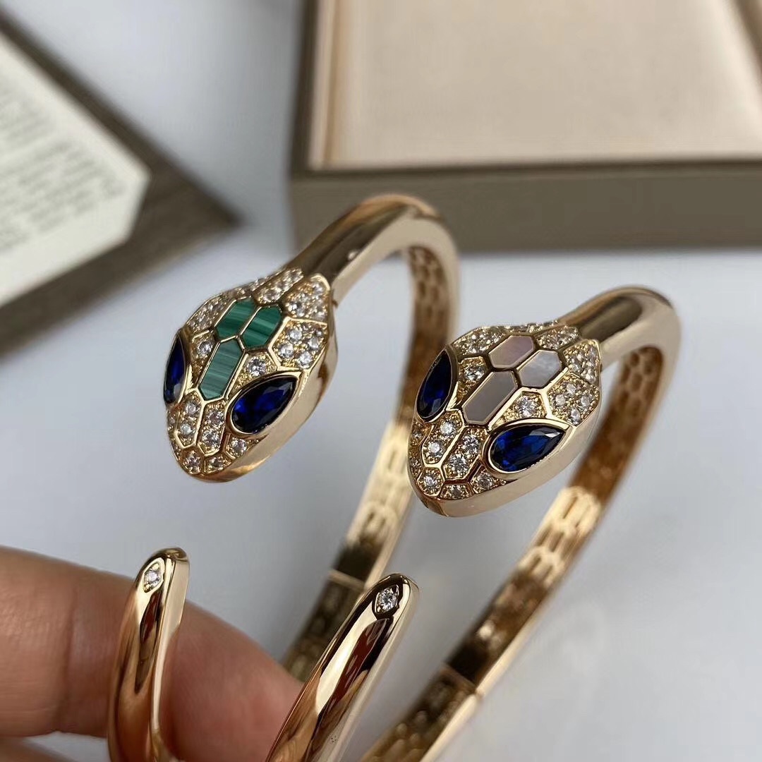 10A Bangle Jewelry Brand Multi-loop Bracelet Sterling Snake Round Hard Bracelet Classic Chain Women Ladies Bracelets with Box-image-961509604