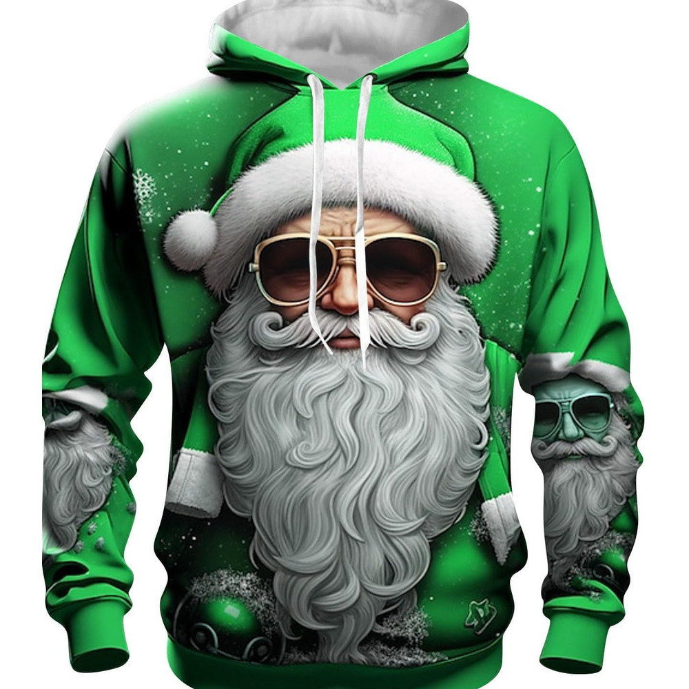 Hoodie for Mens Womens MenS Pullover Hoodies Fashion Santa 3D Print Long Sleeve Oversized Comfort Oversized Hoodies Sweatshirt With Pockets Graph