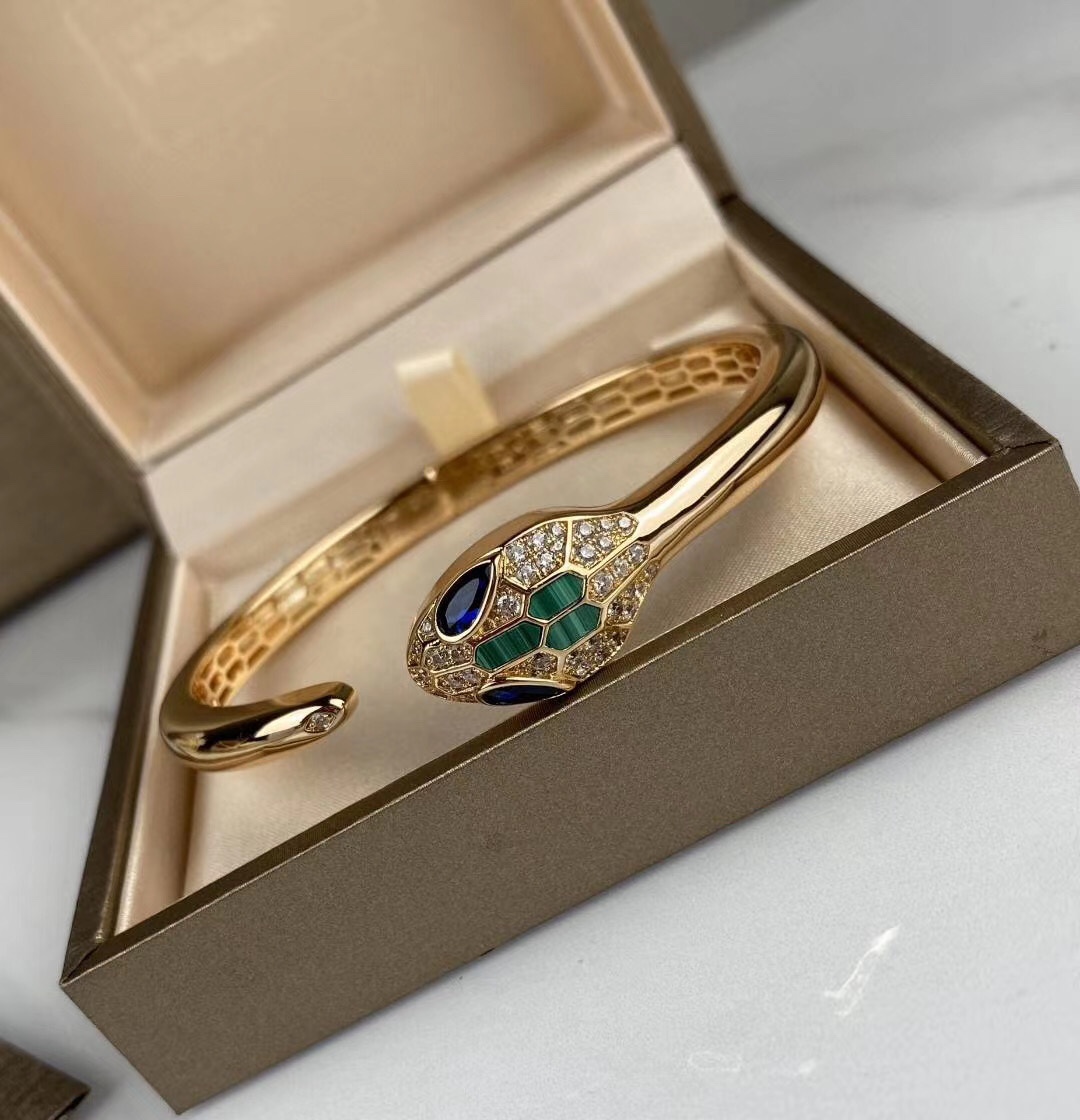 Top Multi-loop Bangle Jewelry Brand Bracelet Sterling Snake Head Classic Round Hard Bracelet Women Ladies Bracelets with Box-image-961510758