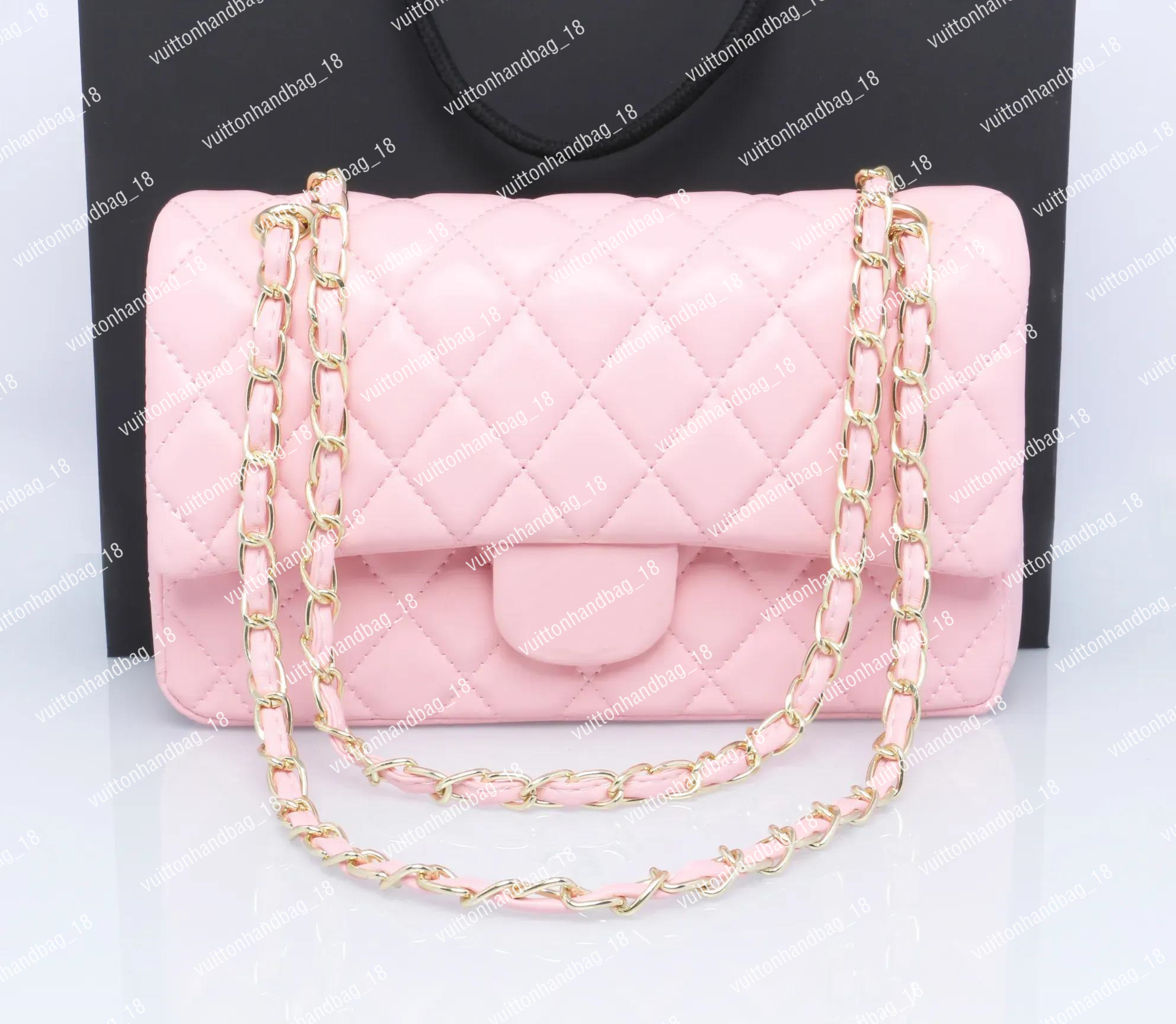 Evening Bags Womens Square Bag Real Leather Medium Caviar Lambskin Quilted Purse Small Double Flap Black Shouler Bag Luxury Designer Maxi Chain S