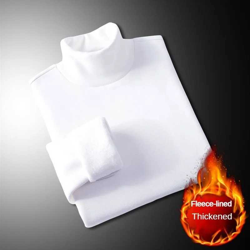 Korean Clothing Casual Mens White Thermal Fleece COTTON Fall Winter Underwear Long Sleeve Mens Oversize T-shirt Tee Shirt LX241109