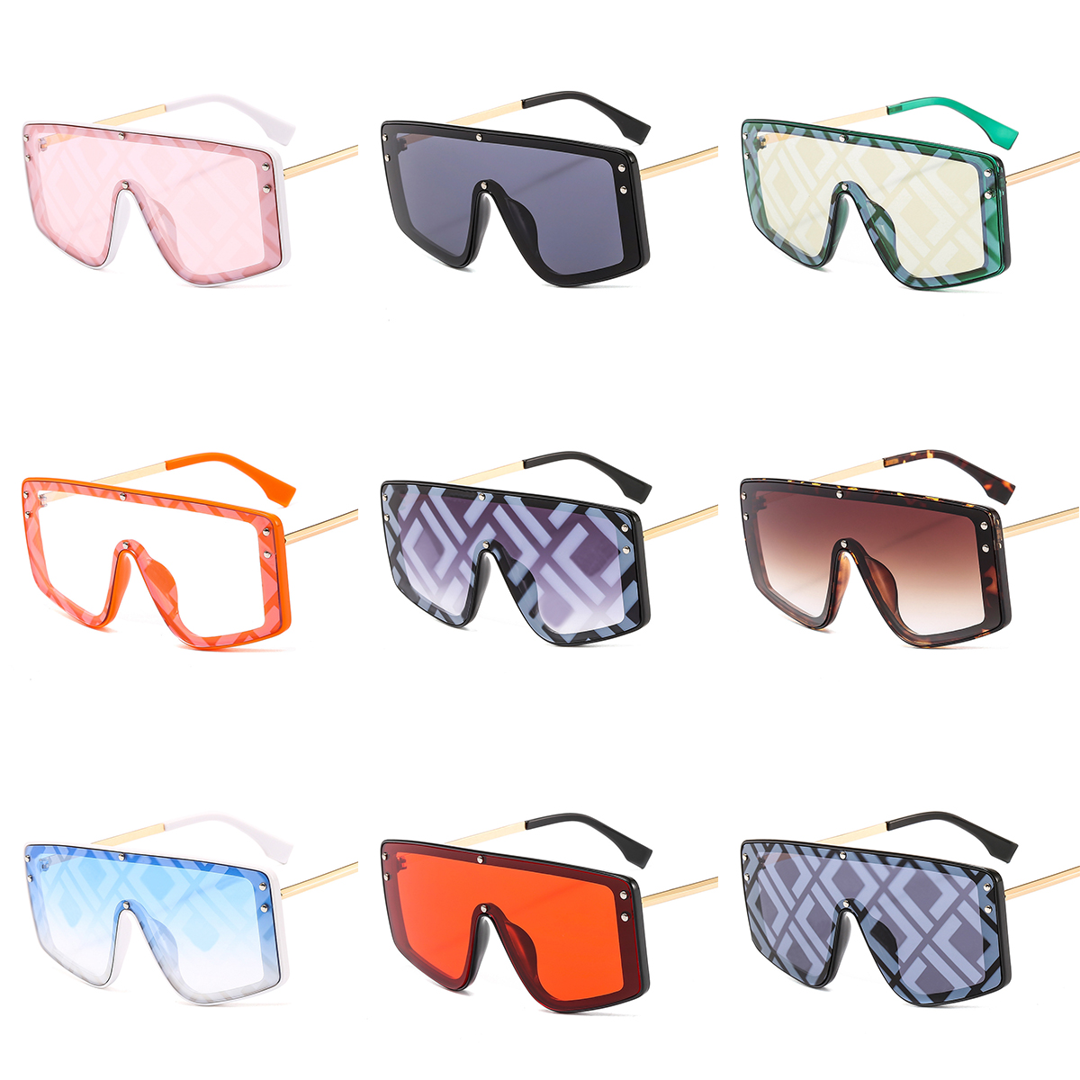 Designer sunglasses mens eyeglasses PC lens full frame UV400 sun proof womens fashion glasses luxury printing oversize Adumbral for beach outdoor-image-870741025
