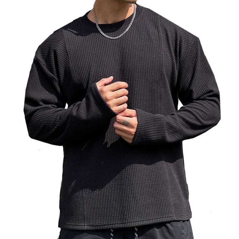 High quality Spring and Autumn mens long sleeved T-shirt Fashion casual sports round neck fitness running long sleeved T-shirt LX241109