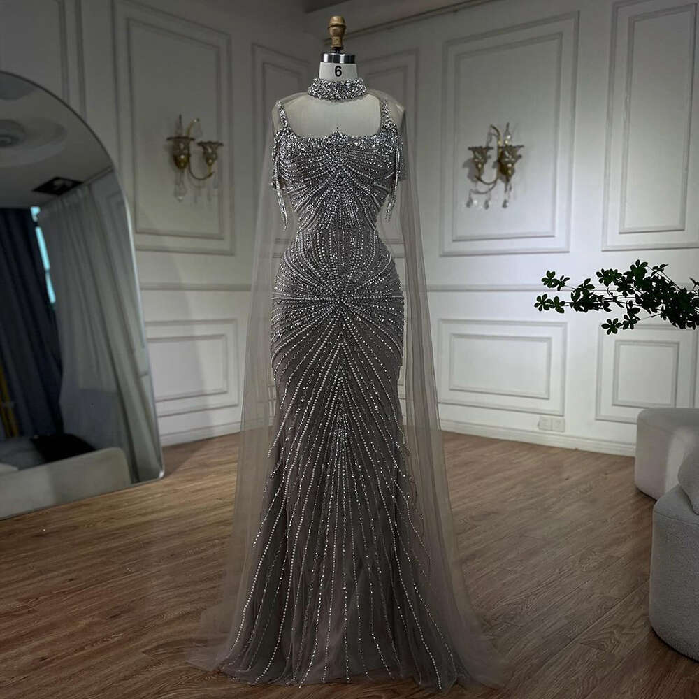 Sanghet de Spaghetti Serene Hill Long Cloak Sirmaid Sier Nude Beded Night Robes Gowns 2024 Personnalisé