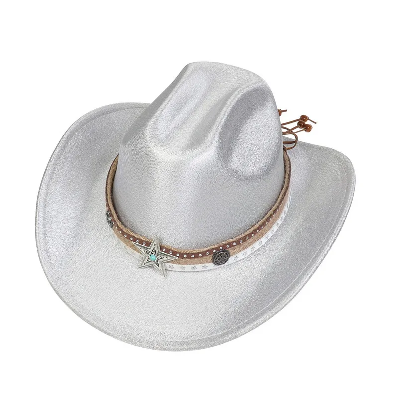Western Wide Brim Hats for Men Women Roll Brim Jazz Hat Fedora Felt Hats Mens Womens Fedoras Fashion Outdoor Travel Cap  Top Caps Wholesale 2024 New