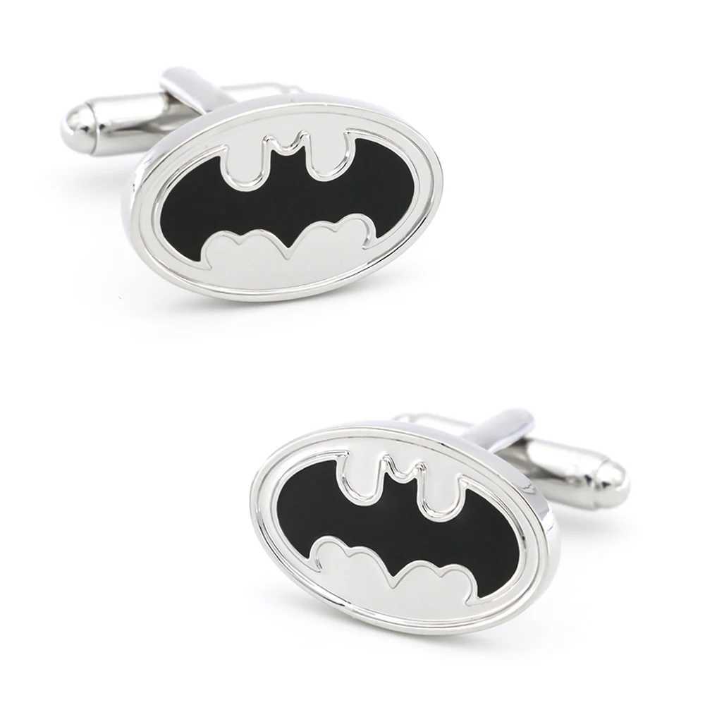 Super Hero Design Mens Bat Cufflinks High Quality Copper Material Black Cufflinks Wholesale and Retail W241109