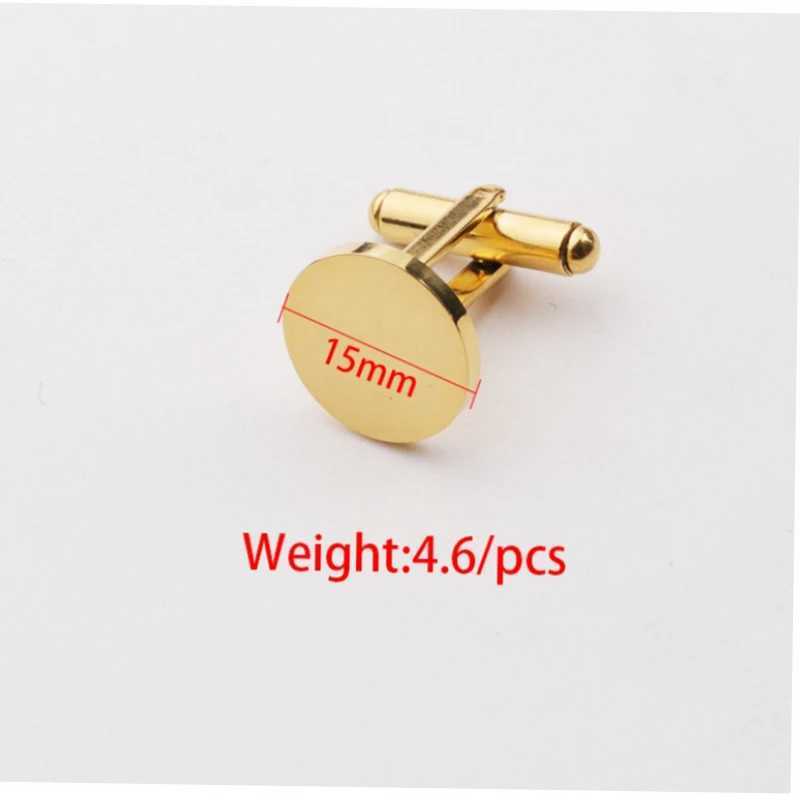New 10 pieces/batch of high-quality 15mm square circular cufflinks made of stainless steel mirror polished blank cufflinks for DIY jewelry produc