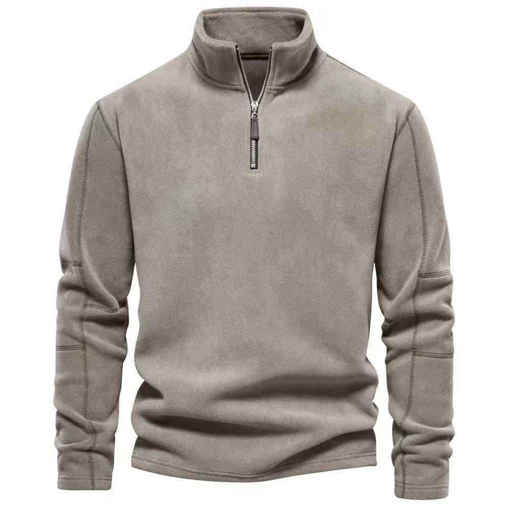 2024 Autumn Winter Windbreaker Jackets Men Fall Warm Fleece Tops Men Sweatshirts Casual Pullover Fashion Solid Color Sweatshirt LX241109