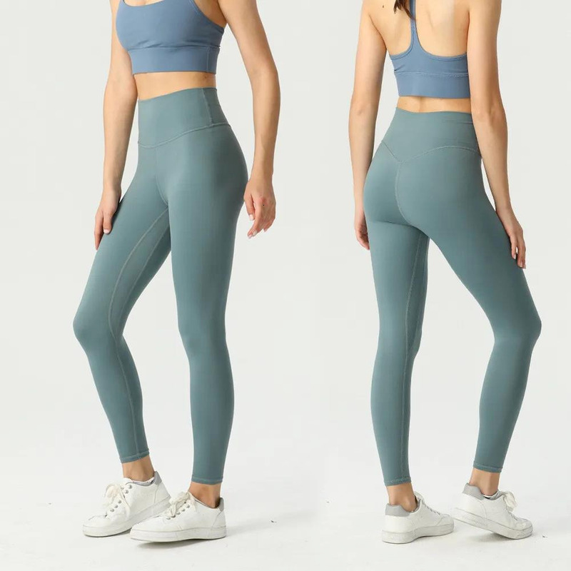 High waisted yoga 5A quality women's tight pants for outdoor leisure, push ups, elastic hip lifting, running training, T-shaped sports pants