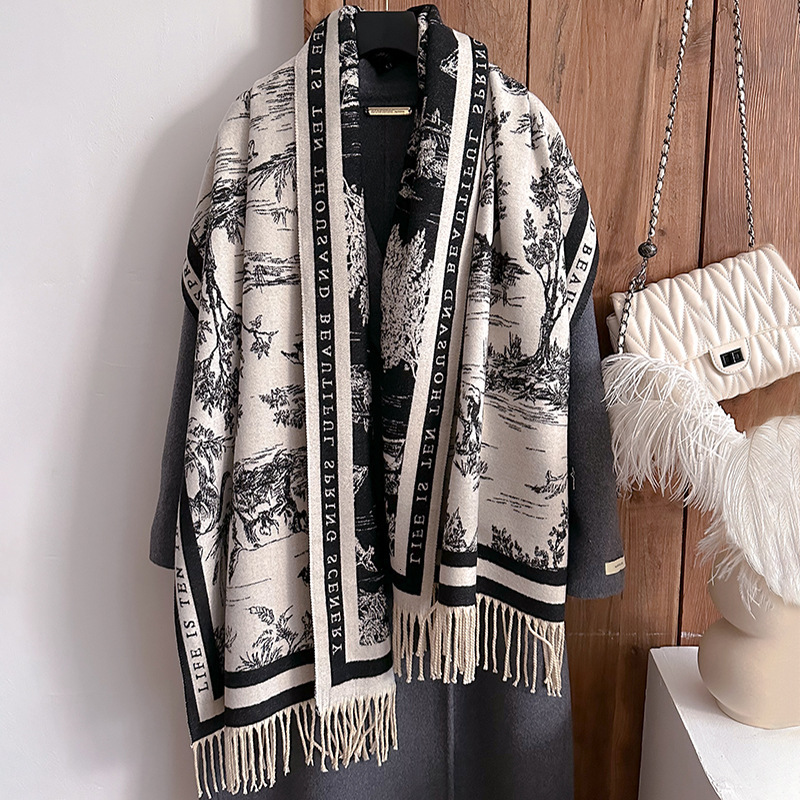 High quality fashion design,Autumn and winter fashion women's imitation cashmere tassel warm shawl scarf