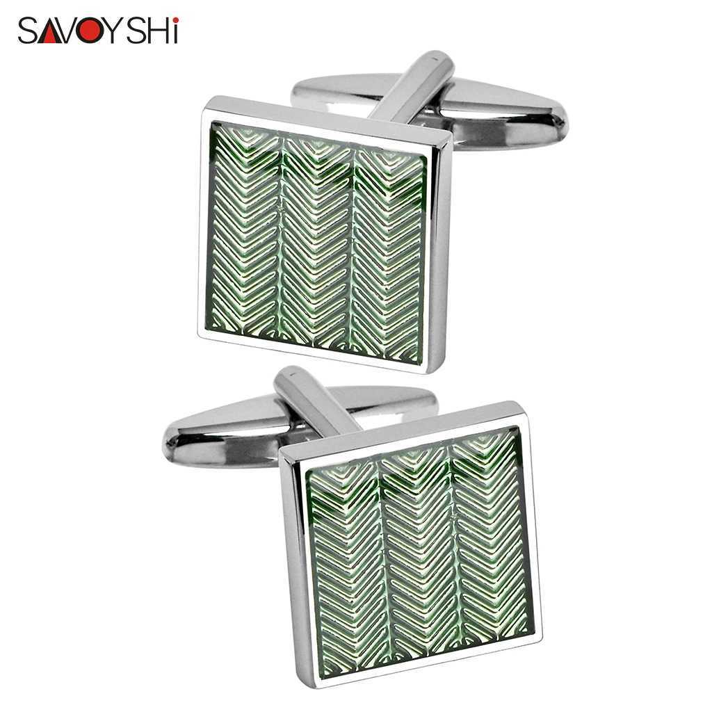 SAVOYSHIs latest square enamel mens cufflinks high-quality business cufflinks brand cufflinks gift jewelry W241109
