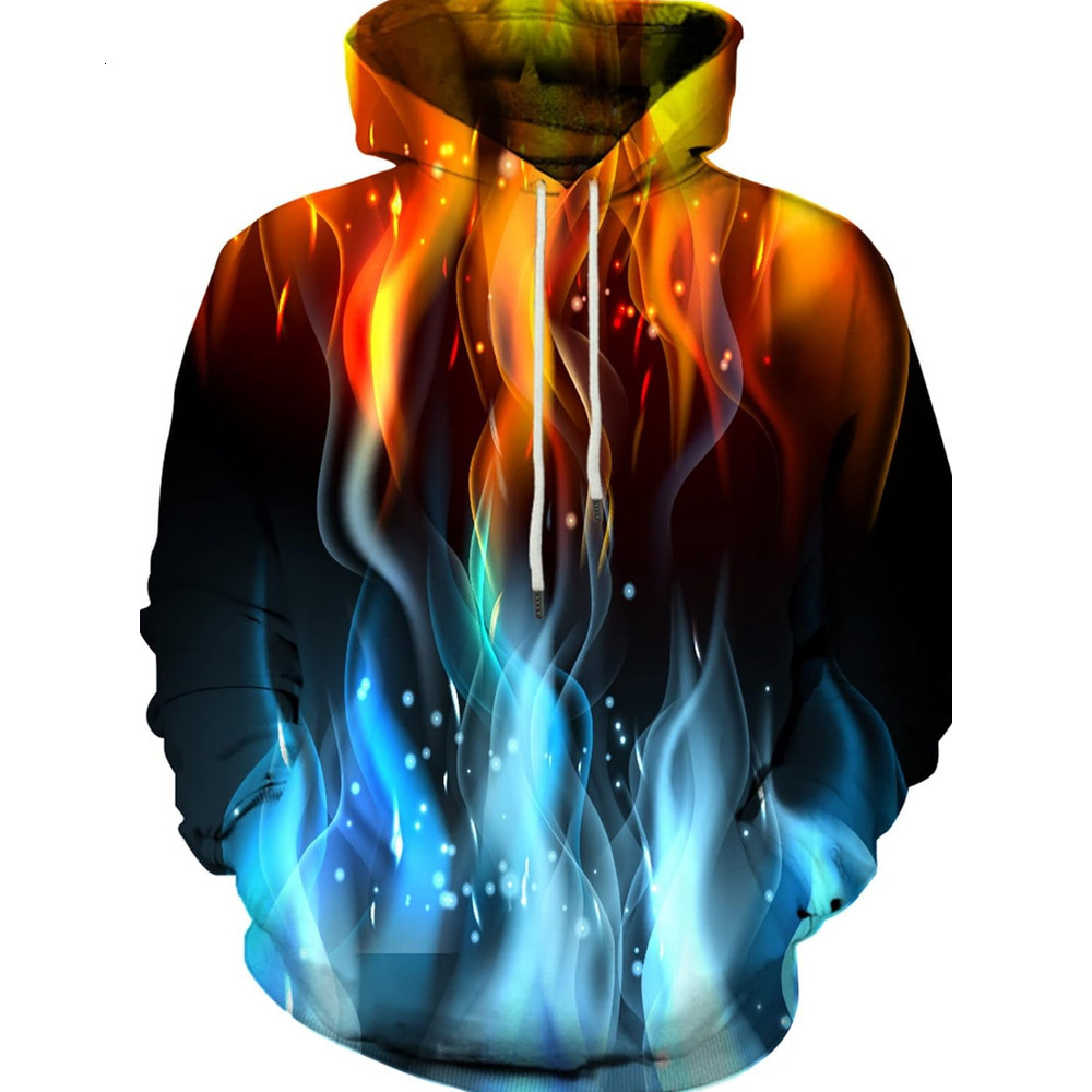 Hoodie for Mens Unisex Realistic 3D Print Galaxy Pullover Hooded Sweatshirt Hoodies with Big Pockets Graphic Hoodies sweatshirt Fashionable blue