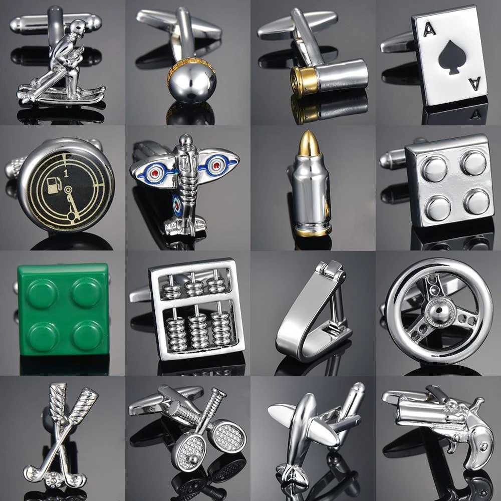 Wholesale copper mens French shirt cufflinks buttons small tools/abakas/small tools hammer knife golf rocket cufflinks 1 pair of jewelry W241109