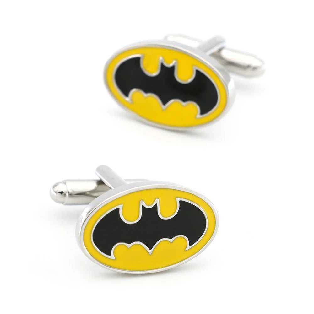 Superhero design bat cufflinks high-quality brass material yellow cufflinks wholesale and retail W241109