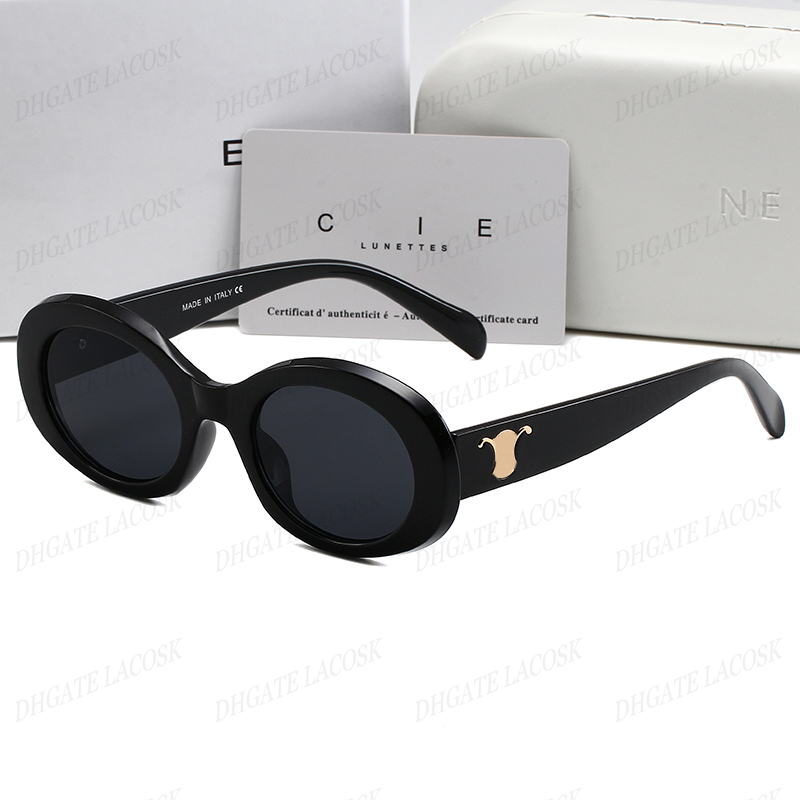 Classic Luxury Designer Sunglasses CE Brand Men Womens Small Squeezed Frame Oval Glasses Premium UV 400 Polarized Sunglasses 15Colors with Box-image-962010206