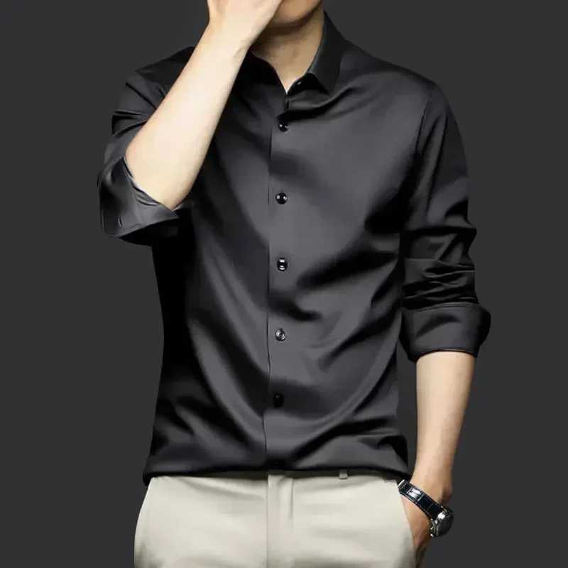 Chemise à manches longues pour hommes de taille plus sans robe de fer de robe de fer haut de gamme haut de gamme