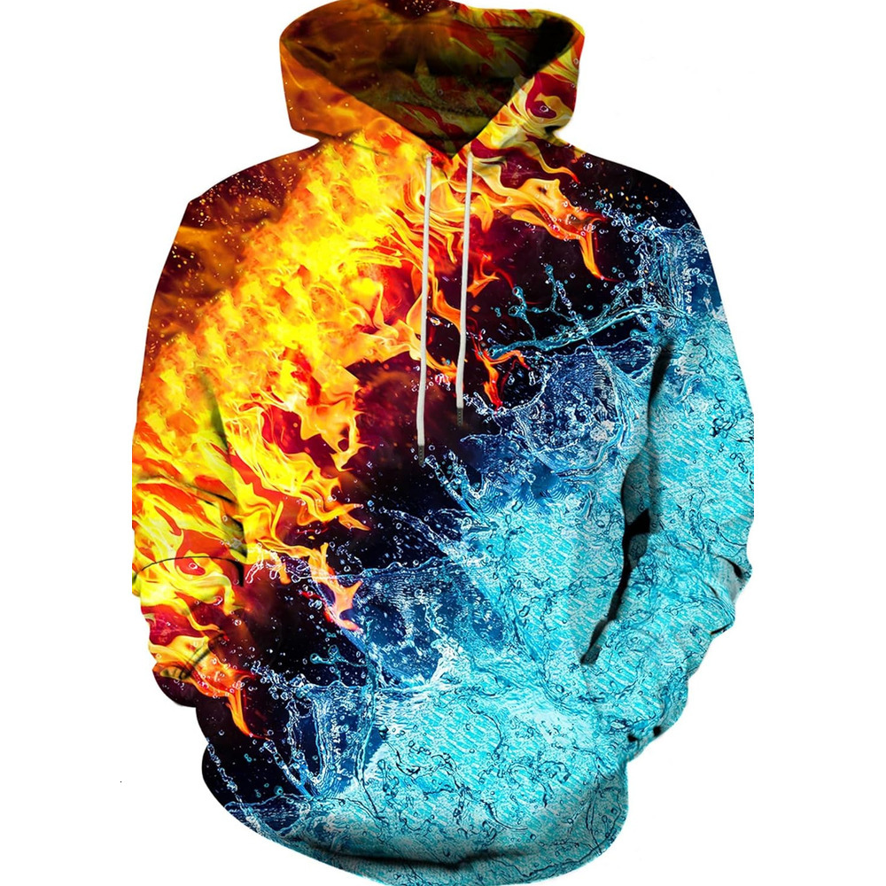 Hoodie for Mens Womens Unisex Mens and Womens Novelty Hoodies 3D Fashion Digital Print Pullover Hooded Sweatshirts with Pockets Graphic Cool Colo
