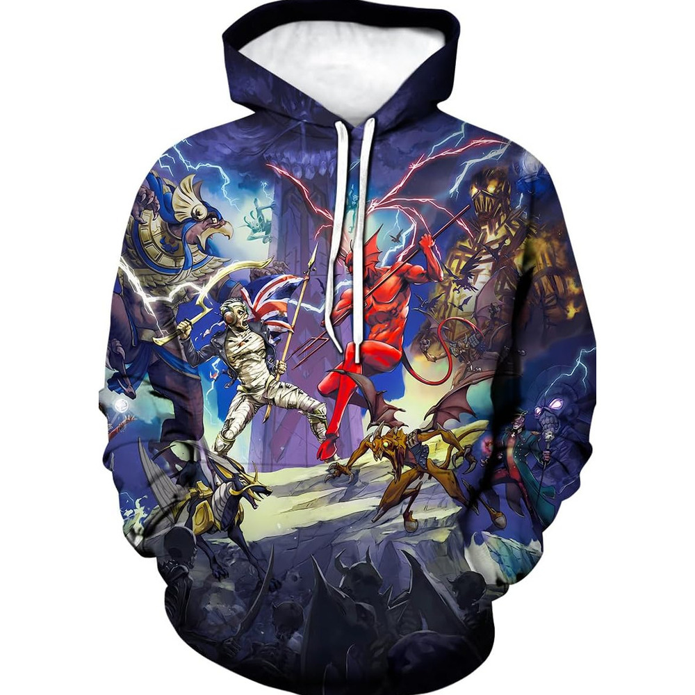 Hoodie for Mens Womens Funny Skull Sweatshirt Novelty Band Theme Hoodie Graphic Hoodies sweatshirt Handsome and fashionable