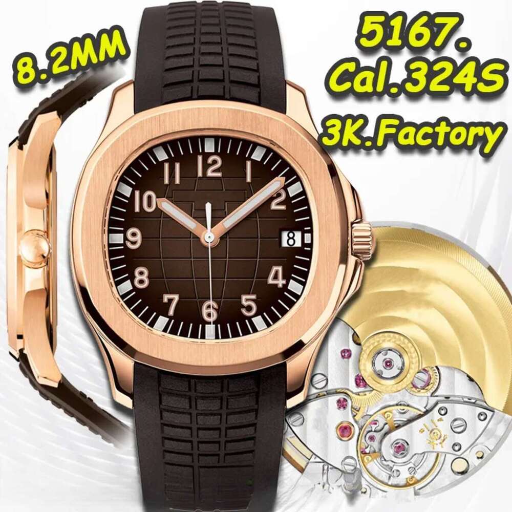 Mens Designer Watches Super Quality Top 1on1 3K Factory Rose Gold 5167 Cal.324S Automatic nical Watch 904L Steel Sapphire Waterproof 100M Thickness