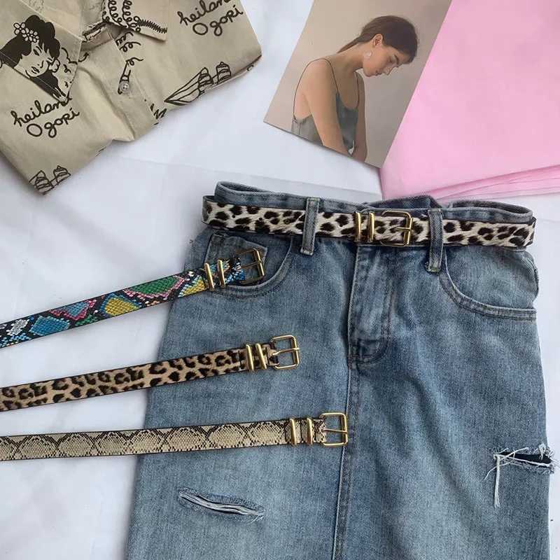 Nouveau léopard Snake Zebra Match Snake Skin Cos Skin Pin de ride épingle Gold Boucle Robe Jeans Set x241109