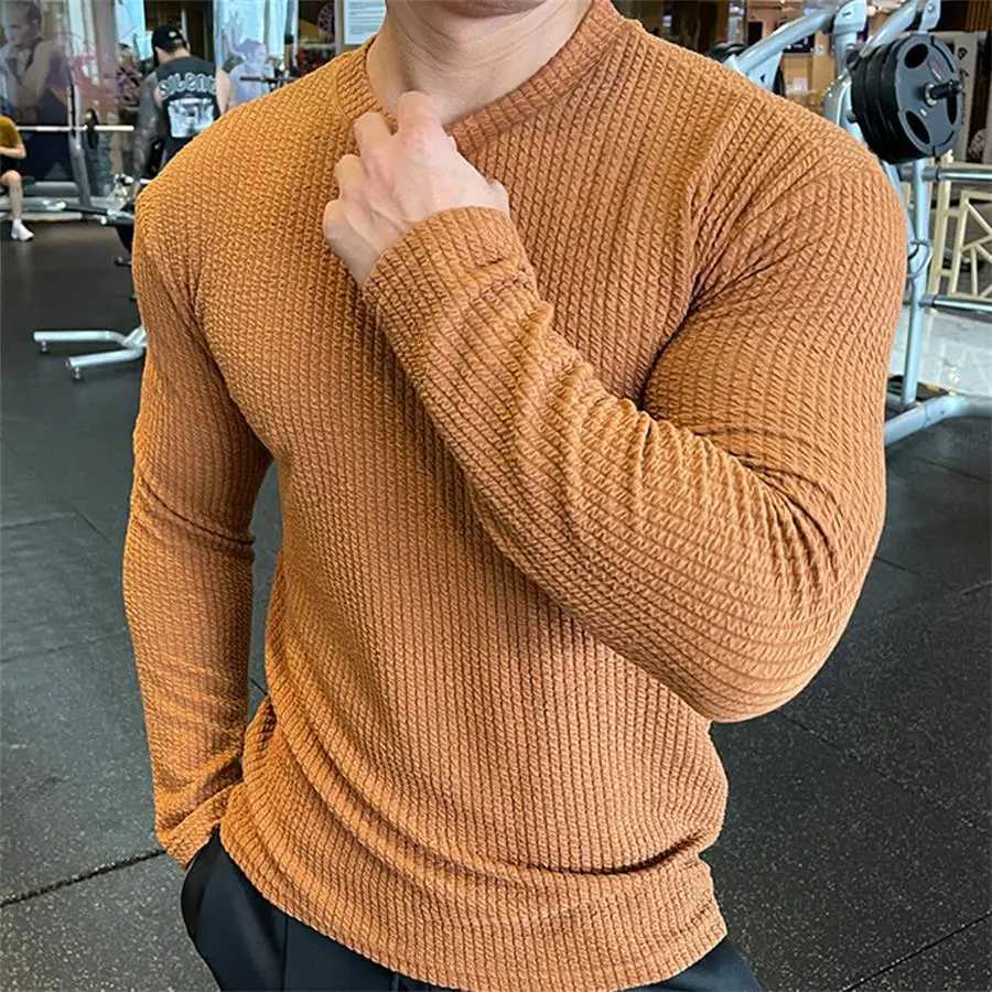 Fashion Men Long Sleeve T-shirts O-Neck Solid Casual Spring Autumn Tees Men Shirt Loose Oversized Tops Streetwear Plus Size 3XL LX241109
