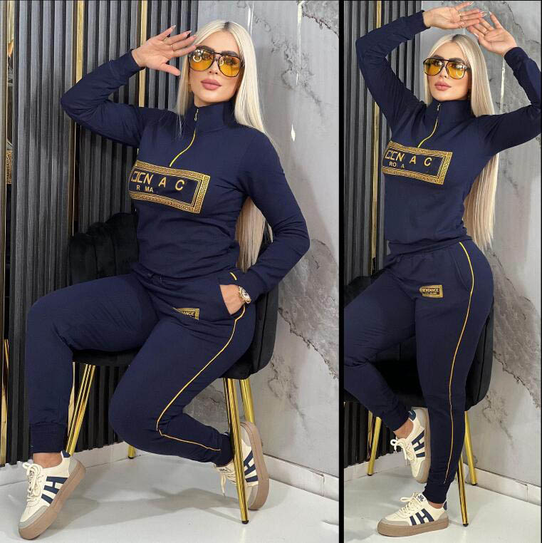 Womens Tracksuit Two 2 Piece Set Designer Outfits Printed Casual Pants Top Social Cothing street spice Girl color waist sweatpants fitness suits
