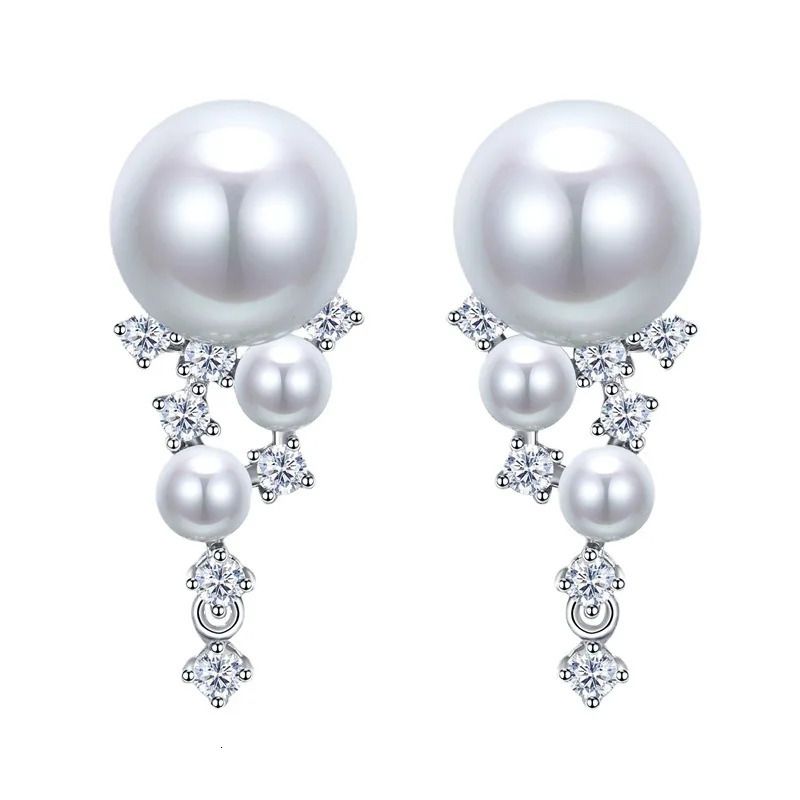 925 silver 10mm freshwater pearl earrings for womens exquisite anniversary jewelry 241108