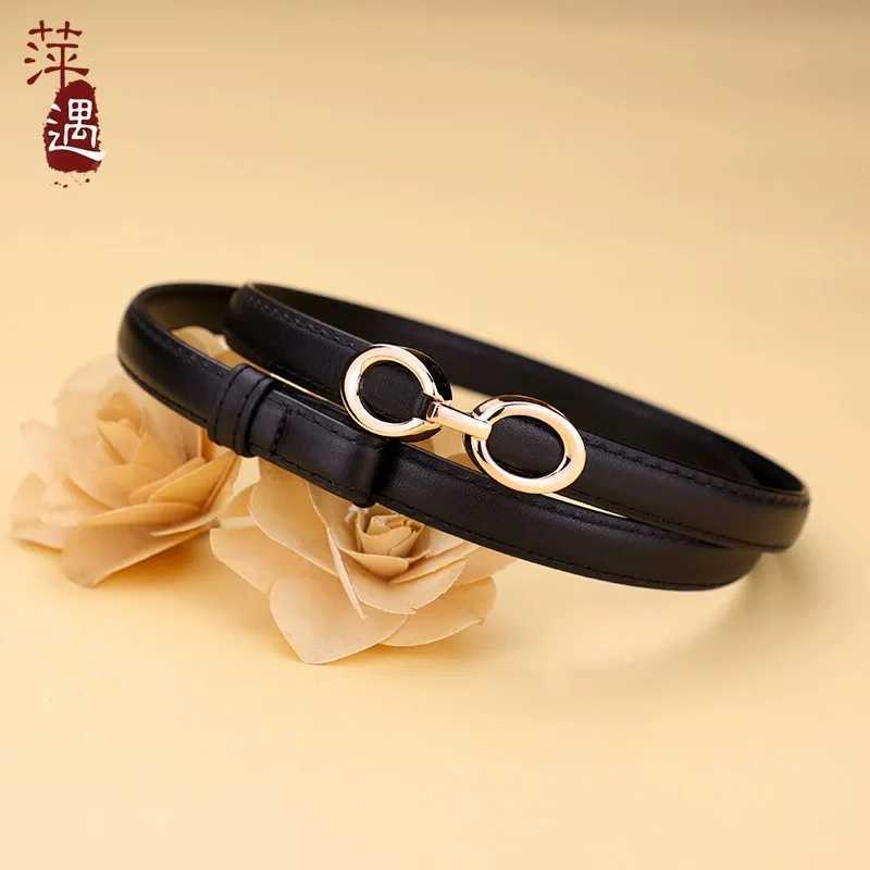 Sangle mince en cuir authentique adapté au minimalisme chaud et à une décoration polyvalente avec une veste en cuir jean ceinture supérieure x241