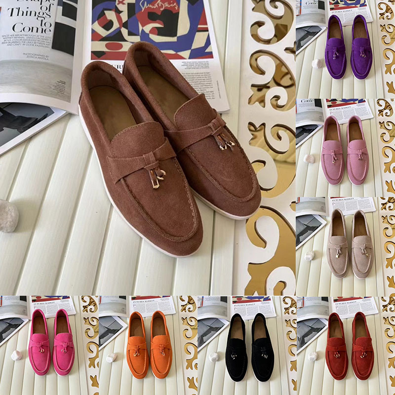 Designer loro shoe summer walk loafers piano Women's suede Flat Heel Casual Shoes mens trainers tasman dress shoe Luxury Outdoor Leather sne