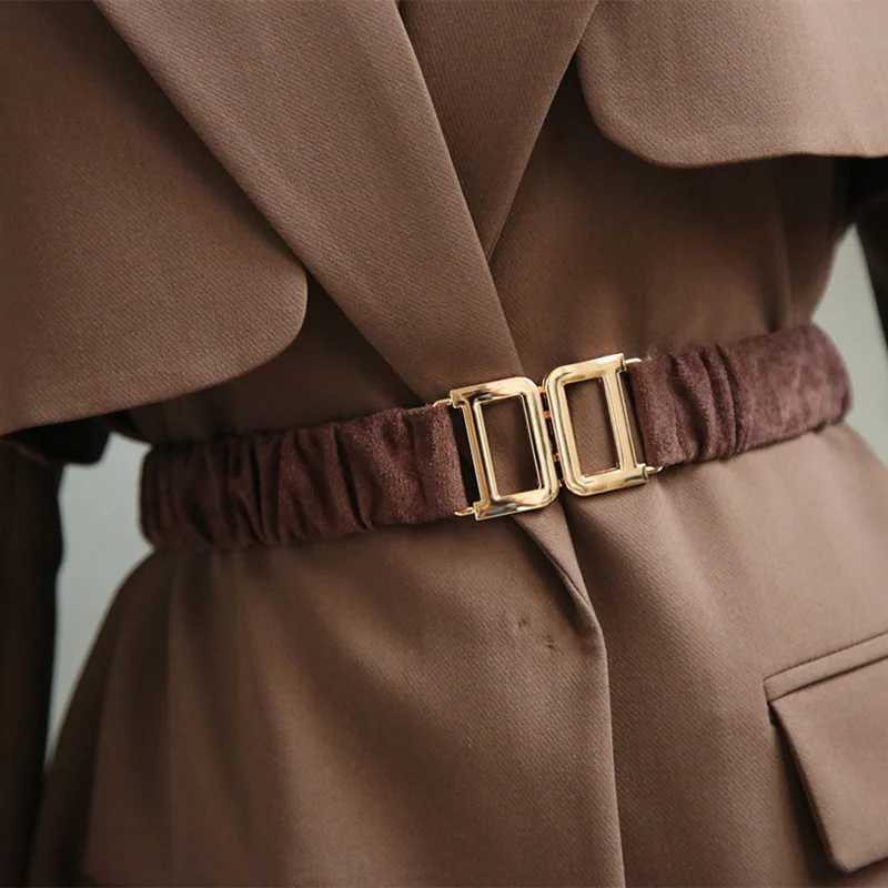 Band élastique en cuir de luxe et à la mode adapté aux marques de créateurs chaudes ceintures de boucle en métal