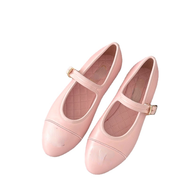 Luxury Women&#039;s Shoes Embroidered Logo Real Leather Mary Jane Shoes-image-962011676