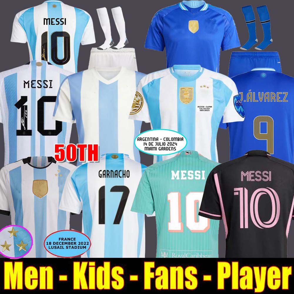 50th anniversary 2024 Copa America Argentina Soccer Jerseys MESSIS GARNACHO DE PAUL aRgENTIna MARTINEZ Maradona Football Shirts 24 25 InterS DI M-image-402128346
