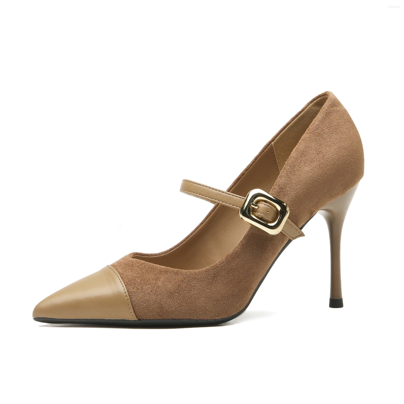Dress Shoes Fashion Pointed Patchwork Women High Heel Autumn Luxury Design Chaussure Femme Elegant Temperament Lady Wedding Pumps