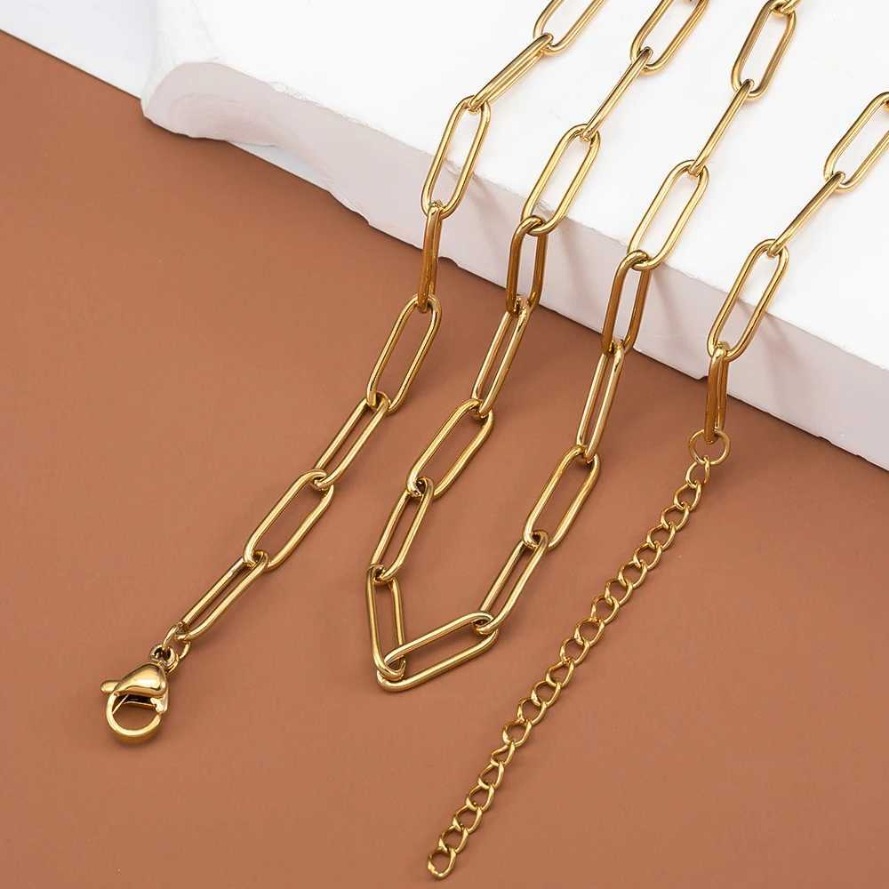 5pcs 4 mm Chaîne de câble réglable en acier inoxydable 45 + 5 cm Collier avec pendentif chaîne d'extension de bague de connexion Produits de bijo