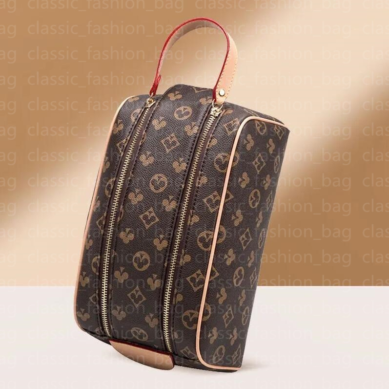 Hommes à fermeture éclair double voyage de toilettes de toilette Designer les femmes lavent les sacs de cosmétiques de grande capacité