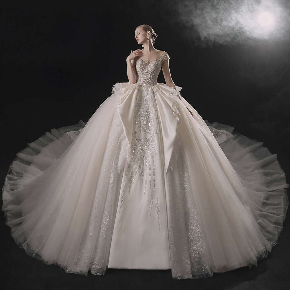 Saidit Dubai Sharon Ball Robe de mariée 2024 Nouvelle Bride Collection 100% Real Photos Slegs Cap Vêtement de mariée arabe E-320