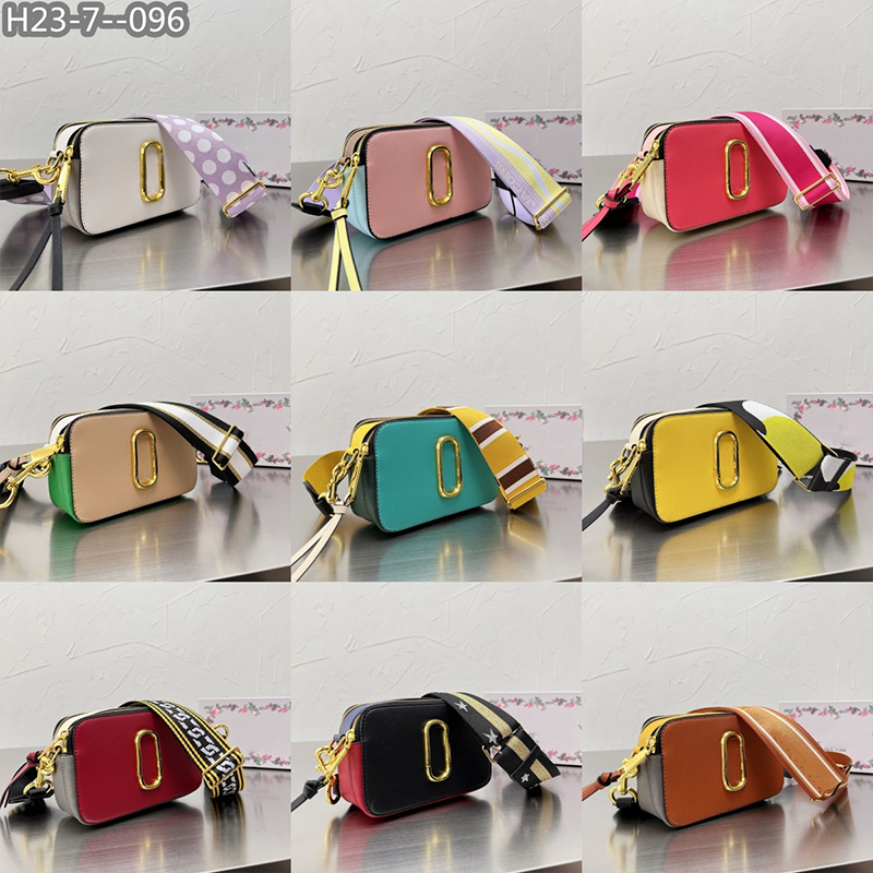 Fashion Sac Snapshot Appareil Photo Femme Bandoulière Multicolore Double Fermeture Eclair Séparateur Intérieur Tout Noir Sangle Amovible Réglable