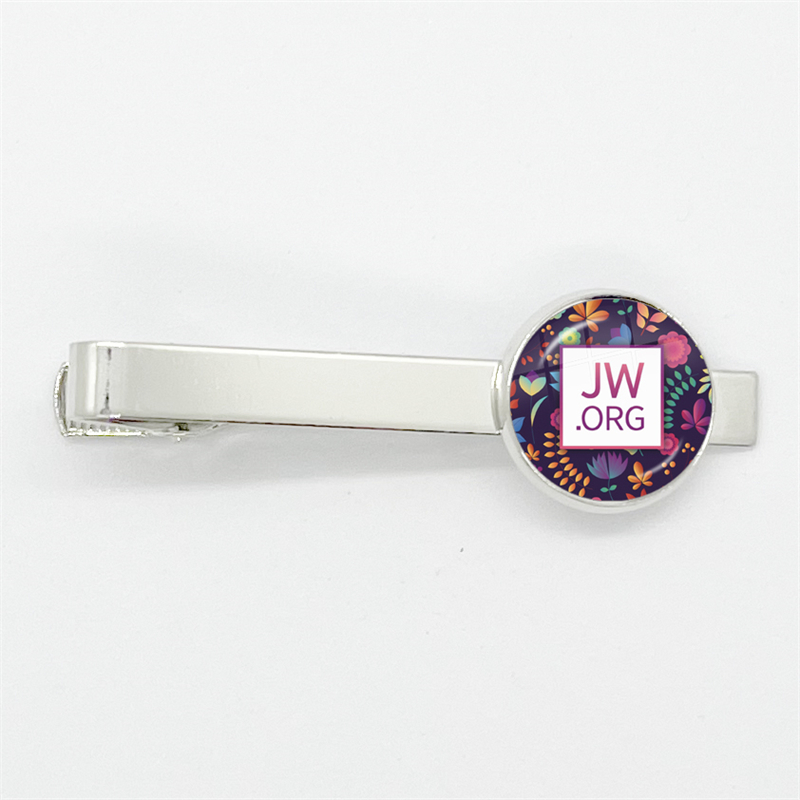 New Steampunk Jehovah's Witnesses Tie Clip JW.ORG High Quality Clip Round Handmade Jewelry Glass Gem Clips Gift