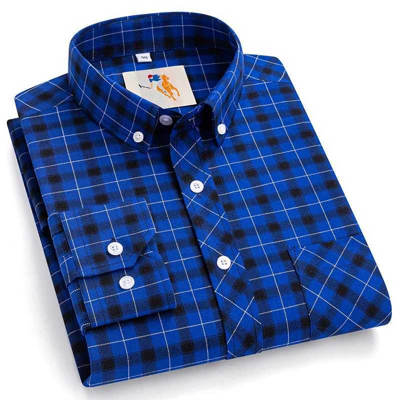8XL New Striped Plaid shirts men long sleeve Casual Checked Fashion 100% Cotton men plus size shirts long sleeve Slim Fit Soft LX241109