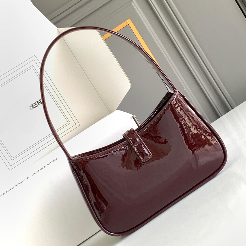 10A quality ladies makeup bag, hobo armpit bag, patent leather burgundy tote bag, crocodile print shoulder bag, commuter tote bag